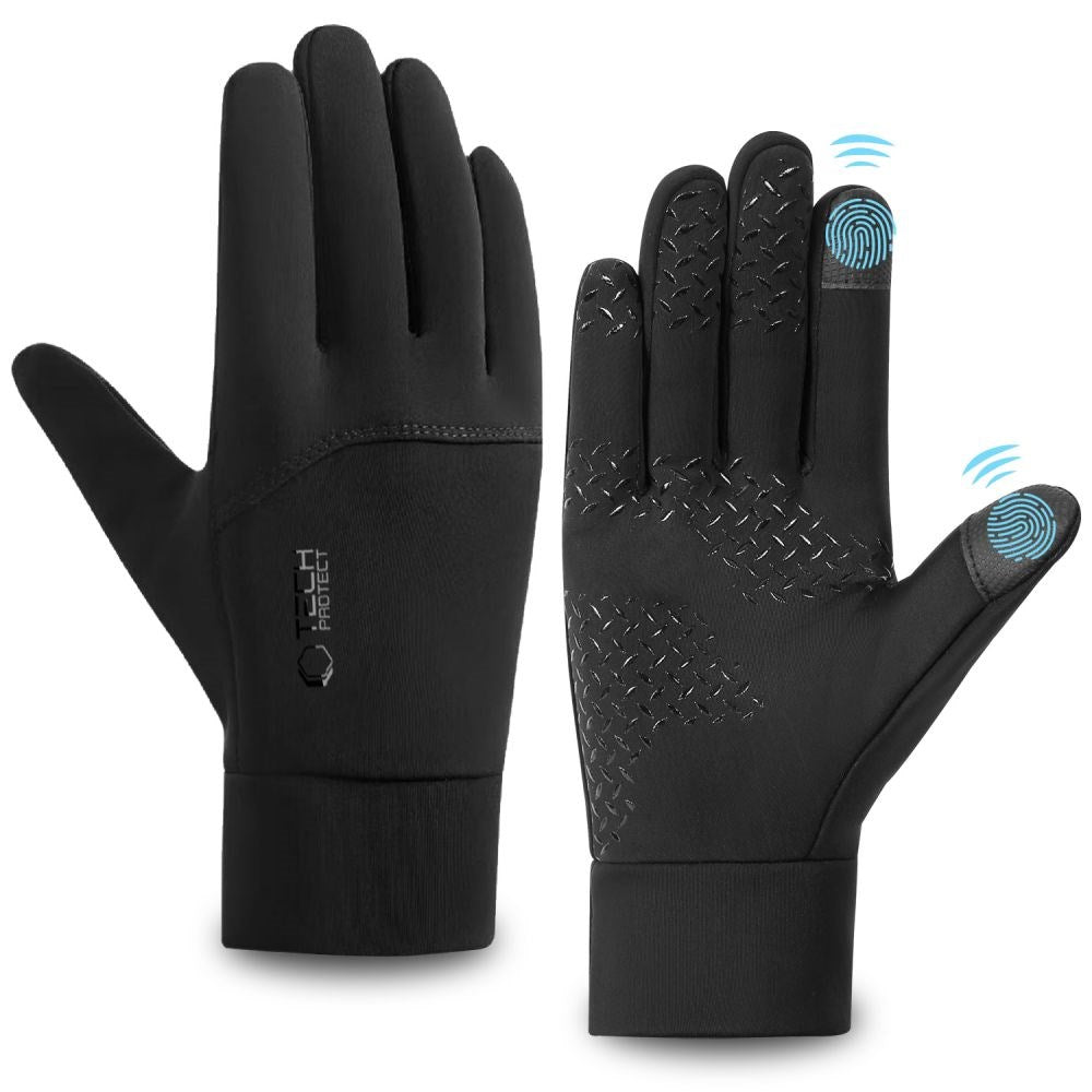 Tech-Protect Touch Screen Gloves – Size L (25 x 23 cm) – Black