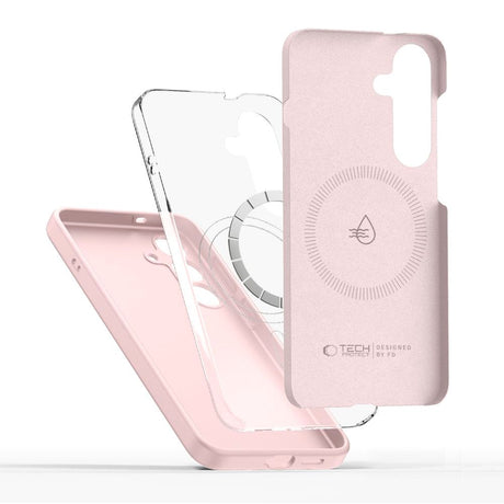 Samsung Galaxy S25 Tech-Protect Silicone Case - MagSafe Compatible - Pink