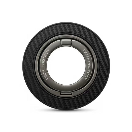Tech-Protect MagSafe Ring Holder for Mobile with Carbon Design - MagSafe Compatible - Black
