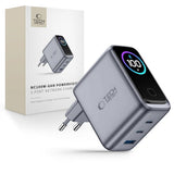 3-i-1 Wall Charger 100W w. 1x USB-A and 2x USB-C Tech-Protect PowerVision NC100W-GaN - Grey