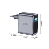 3-i-1 Wall Charger 100W w. 1x USB-A and 2x USB-C Tech-Protect PowerVision NC100W-GaN - Grey