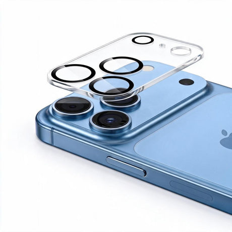 iPhone 18 Pro Tech-Protect Cam Fit+ Camera Lens Protector Glass - Transparent / Black
