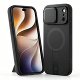 iPhone 18 Pro / 17 Pro Tech-Protect Kevlar Aura Case w. Stand Function and Cam Slider - MagSafe Compatible - Black
