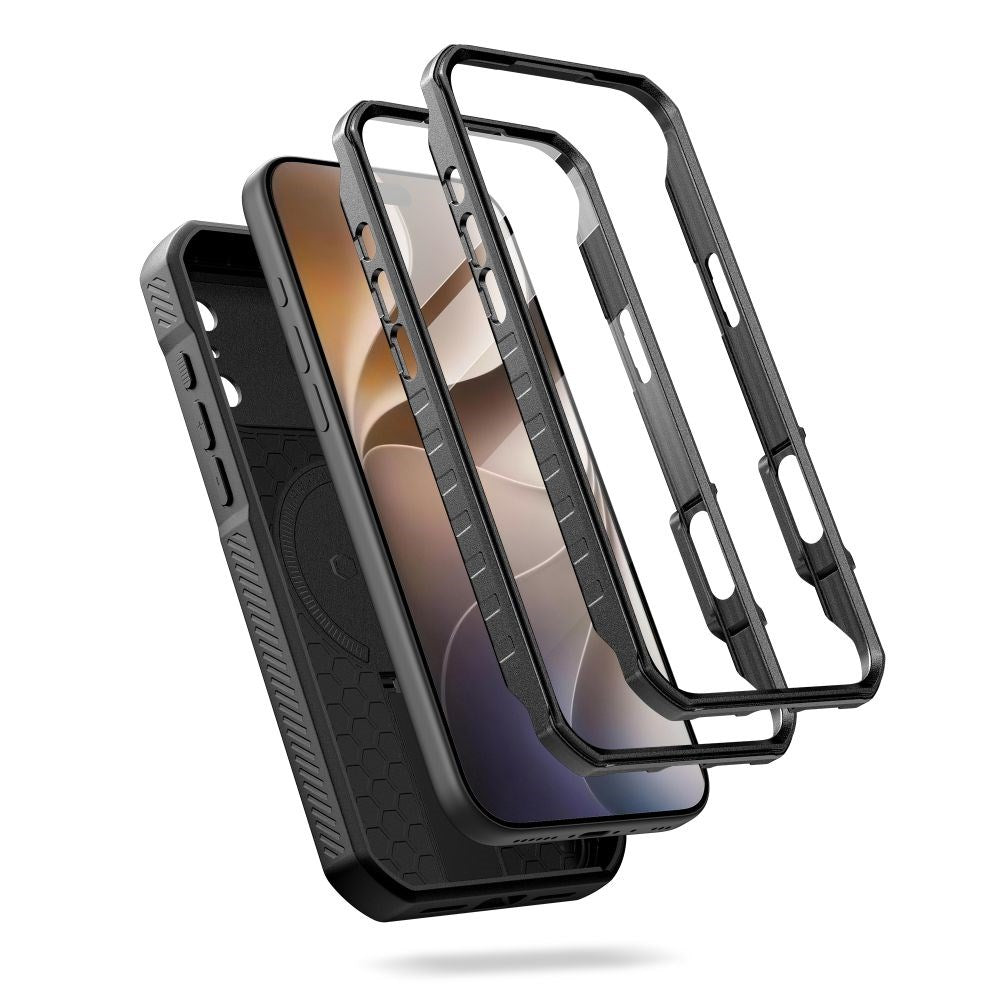 iPhone 18 Pro Max / 17 Pro Max Tech-Protect Kelvar Tough Case with Screen Protector and Camera Protector - MagSafe Compatible - Black