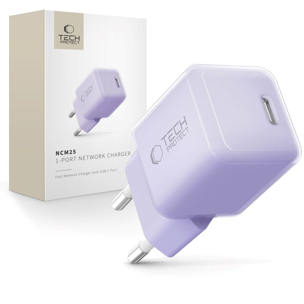 Tech-Protect NCM25 Wall Charger with 25W - 1 x USB-C - Purple