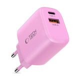 Tech-Protect NCA20 Wall Charger with 20W - 1 x USB-A & 1 x USB-C - Pink