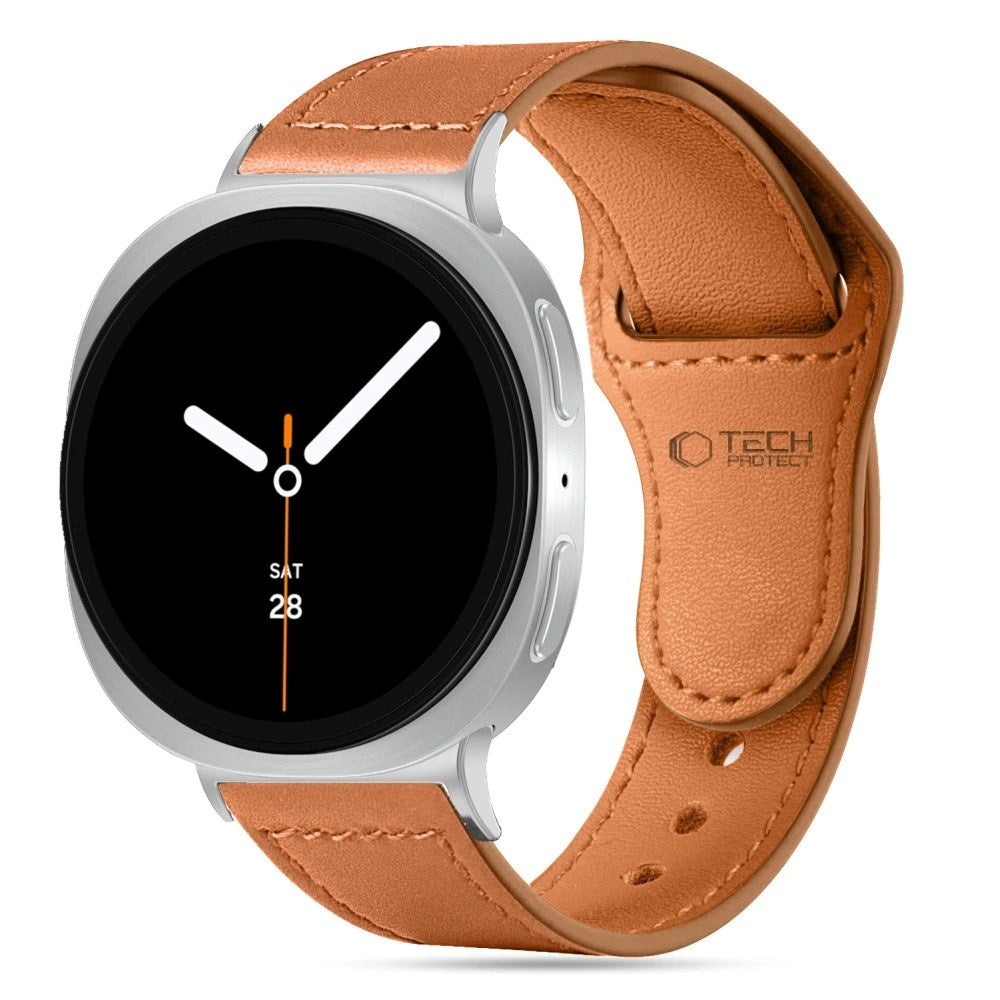 Tech-Protect Samsung Galaxy Watch 8 / 8 Classic (40 / 44 / 46mm) Leatherfit Genuine Leather Watch Strap - Brown