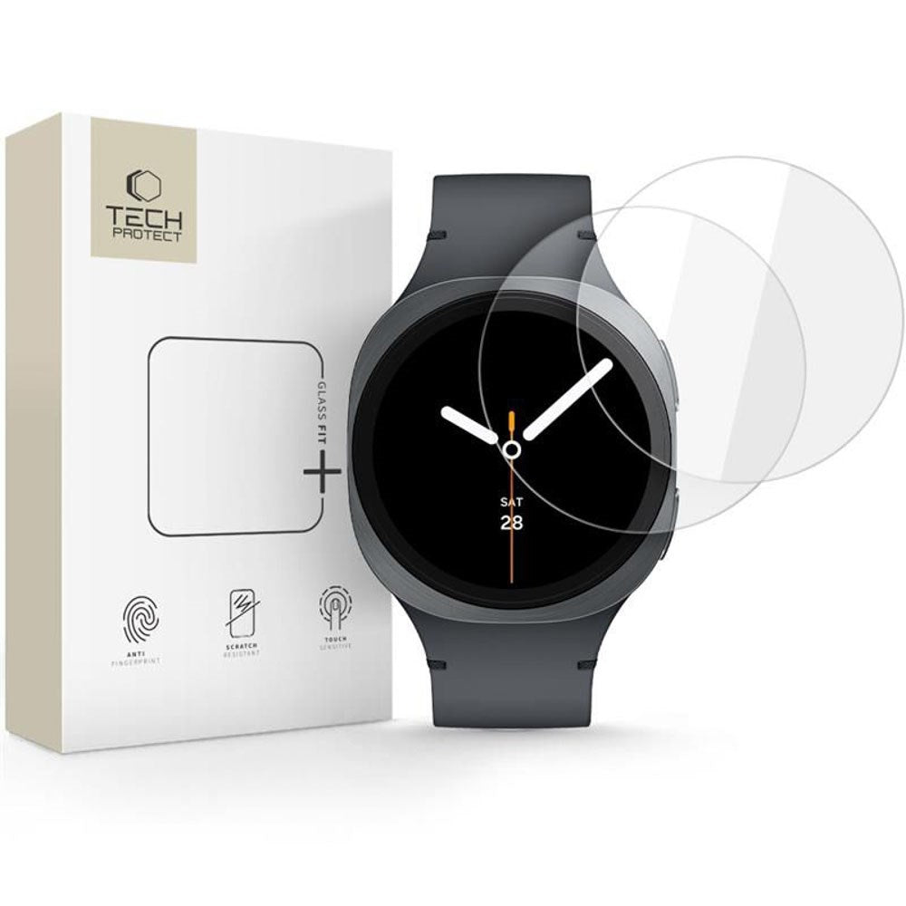 Samsung Galaxy Watch 8 / 9 (44mm) Tech-Protect Glass Fit+ Tempered Glass Screen Protector - 2 pcs - Transparent
