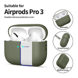Apple AirPods Pro (3. Gen) Tech-Protect Silicone Case with Strap - Olive Green