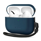 Apple AirPods Pro (3rd gen.) Tech-Protect NaturalFit Faux Leather Case with Strap - Blue