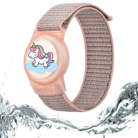 Tech-Protect Nylon - Apple Airtag Strap for Kids - Pink / Unicorn