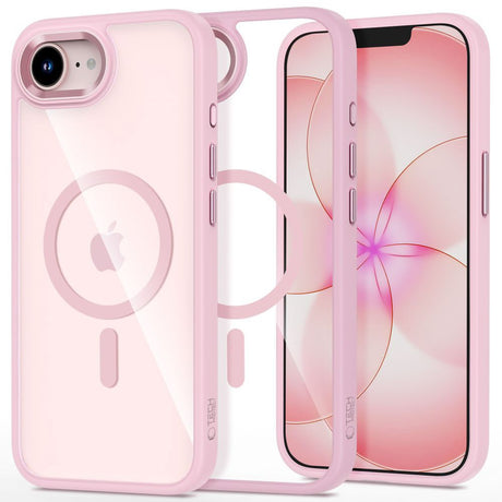 iPhone 17e / 16e Tech-Protect MagMat Case - MagSafe Compatible - Transparent / Pink