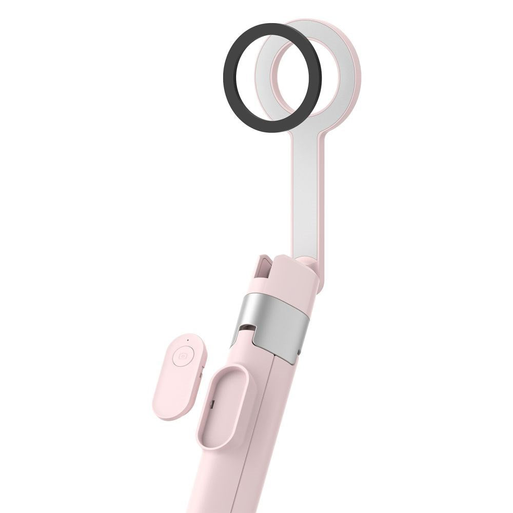 Tech-Protect L10S Bluetooth Tripod Selfie Stick – MagSafe Compatible – Pink / Silver