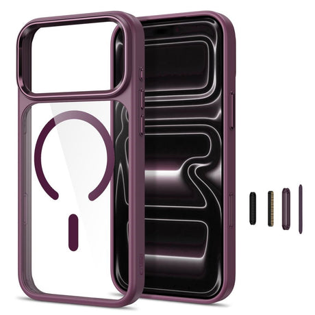 iPhone 18 Pro Max / 17 Pro Max Tech-Protect MagMat Case - MagSafe Compatible - Transparent / Red