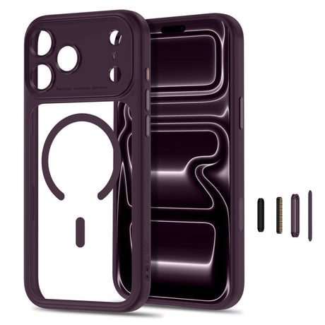 iPhone 18 Pro / 17 Pro Tech-Protect MagPeak Case - MagSafe Compatible - Red / Transparent