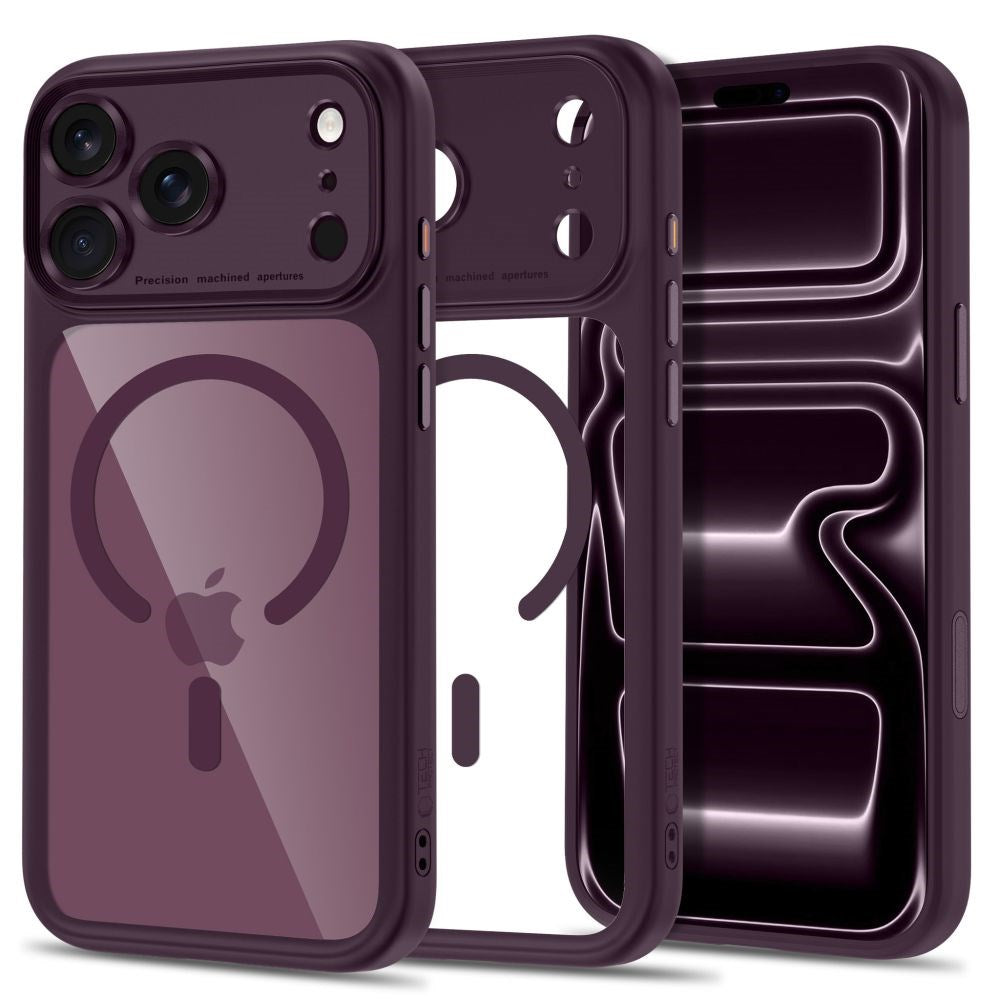 iPhone 18 Pro / 17 Pro Tech-Protect MagPeak Case - MagSafe Compatible - Red / Transparent