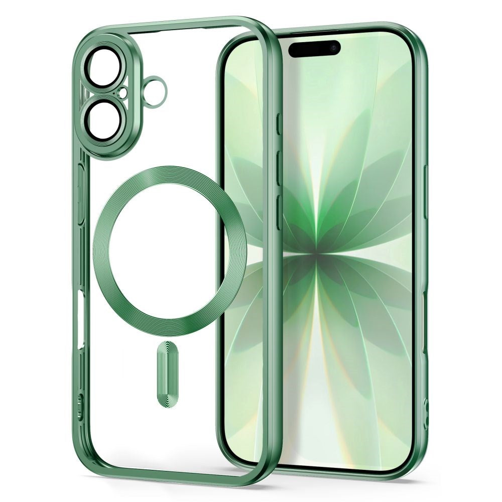 iPhone 17 Tech-Protect MagFlex Case - MagSafe Compatible - Green / Transparent