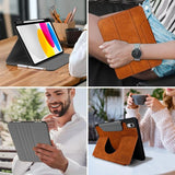 iPad 11" (2025) / 10.9" (2024 / 2022) Tech-Protect Fleece Flip Case - Brown