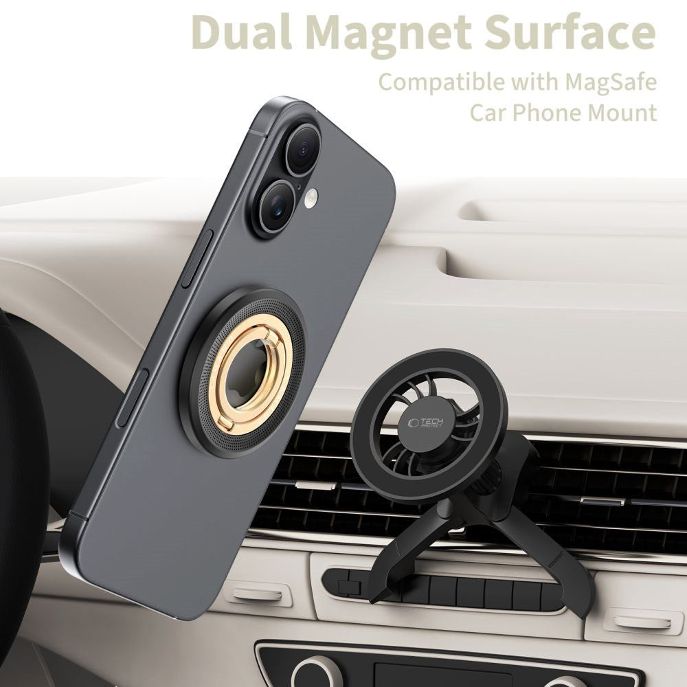 Tech-Protect Lamano Magnetic Phone Ring - MagSafe Compatible - Black / Gold