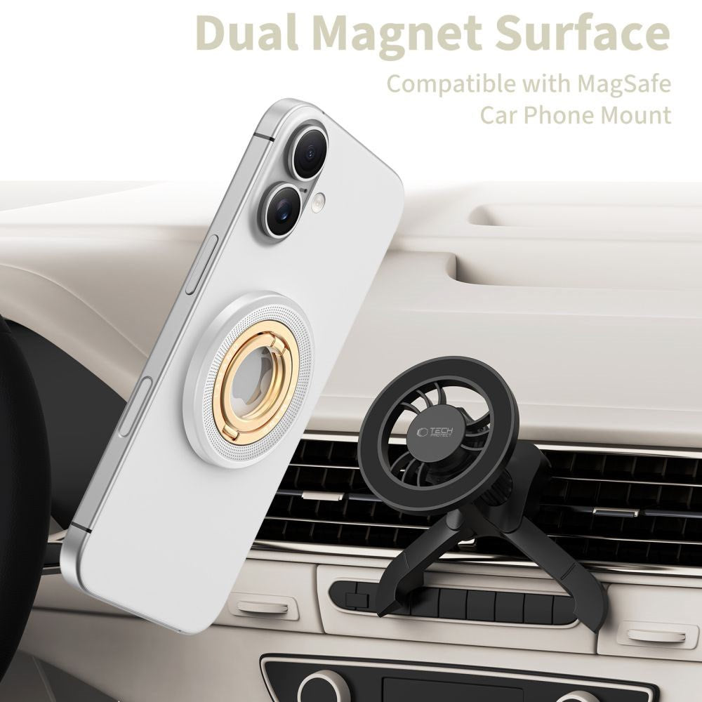 Tech-Protect Lamano Magnetic Phone Ring - MagSafe Compatible - Silver / Gold