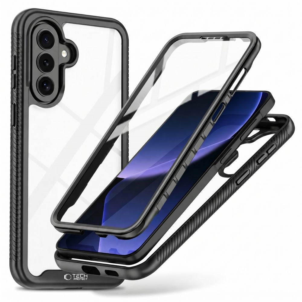 Samsung Galaxy A27 / A37 / A36 / A56 Tech-Protect Defense Case with Screen Protector - Transparent / Black