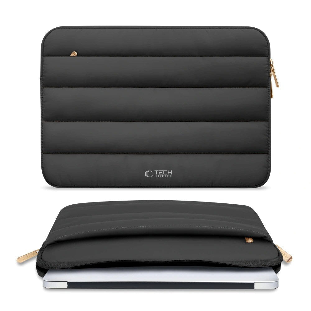 Tech-Protect Fluffy MacBook / Laptop 15-16" (27 x 38cm) Sleeve with Extra Zipper Pocket - Black