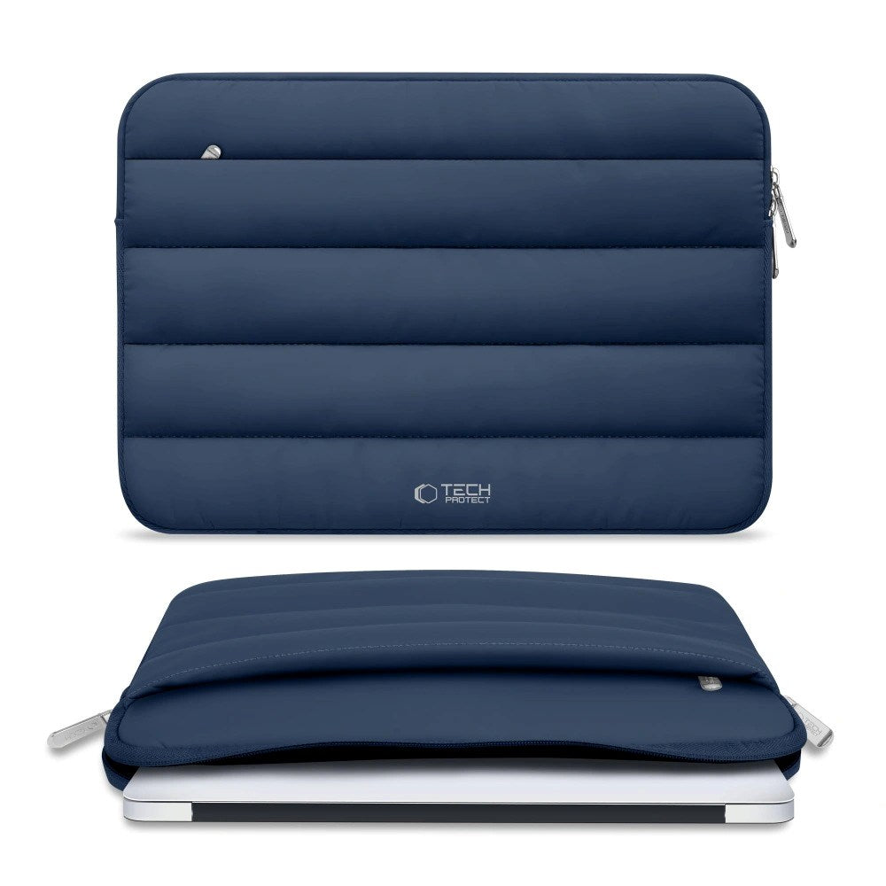 Tech-Protect Fluffy MacBook / Laptop 15-16" (27 x 38cm) Sleeve with Extra Zipper Pocket - Dark Blue