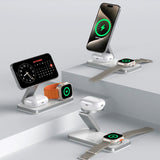 Tech-Protect 3-in-1 Magnetic Wireless Charger - MagSafe Compatible - 15W - White