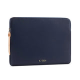 Tech-Protect MacBook / Laptop 15-16" Faux Leather Sleeve with Lined Inside - Navy Blue