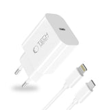 Tech-Protect 20W Wall Charger with 1 x Lightning Cable - White