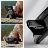 Samsung Galaxy A26 (5G) Tech-Protect Kevlar Pro Hard Plastic Case with Screen Protection & Kickstand - Black