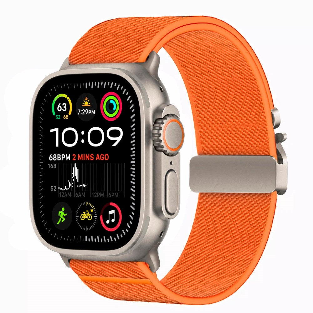 Apple Watch (42 / 44 / SE / 45 / 46 / 49mm) Tech-Protect Nylon Strap with Metal Buckle - Orange