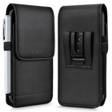 Tech-Protect Universal Faux Leather Phone Pouch - Dimensions (16.5 x 9.1 x 2.4 cm) - Black