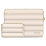 Tech-Protect Puffy MacBook / Laptop 13-14" Sleeve with Small Bag - Beige