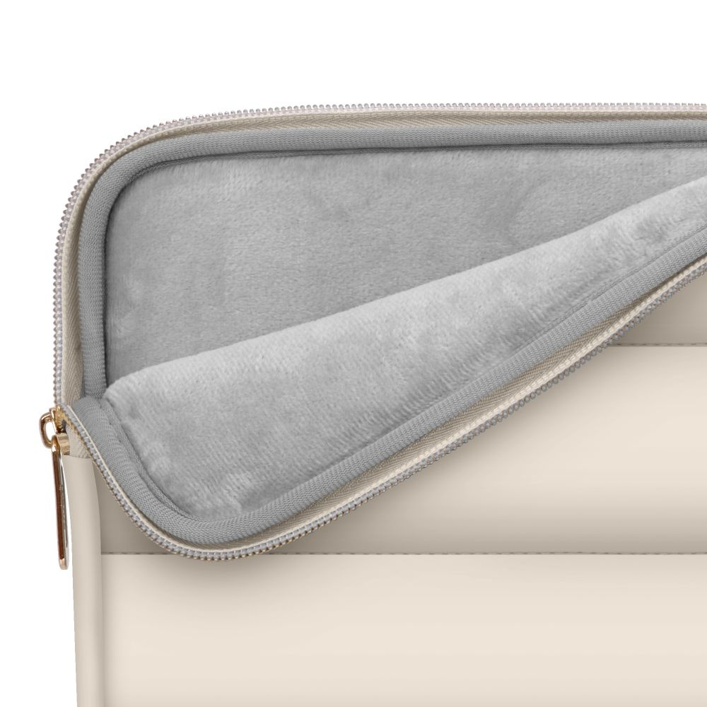 Tech-Protect Puffy MacBook / Laptop 15-16" Sleeve with Small Bag - Beige