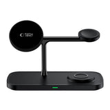 Tech-Protect 15W 3-in-1 Magnetic Wireless Charger - Qi2 / MagSafe Compatible - Black