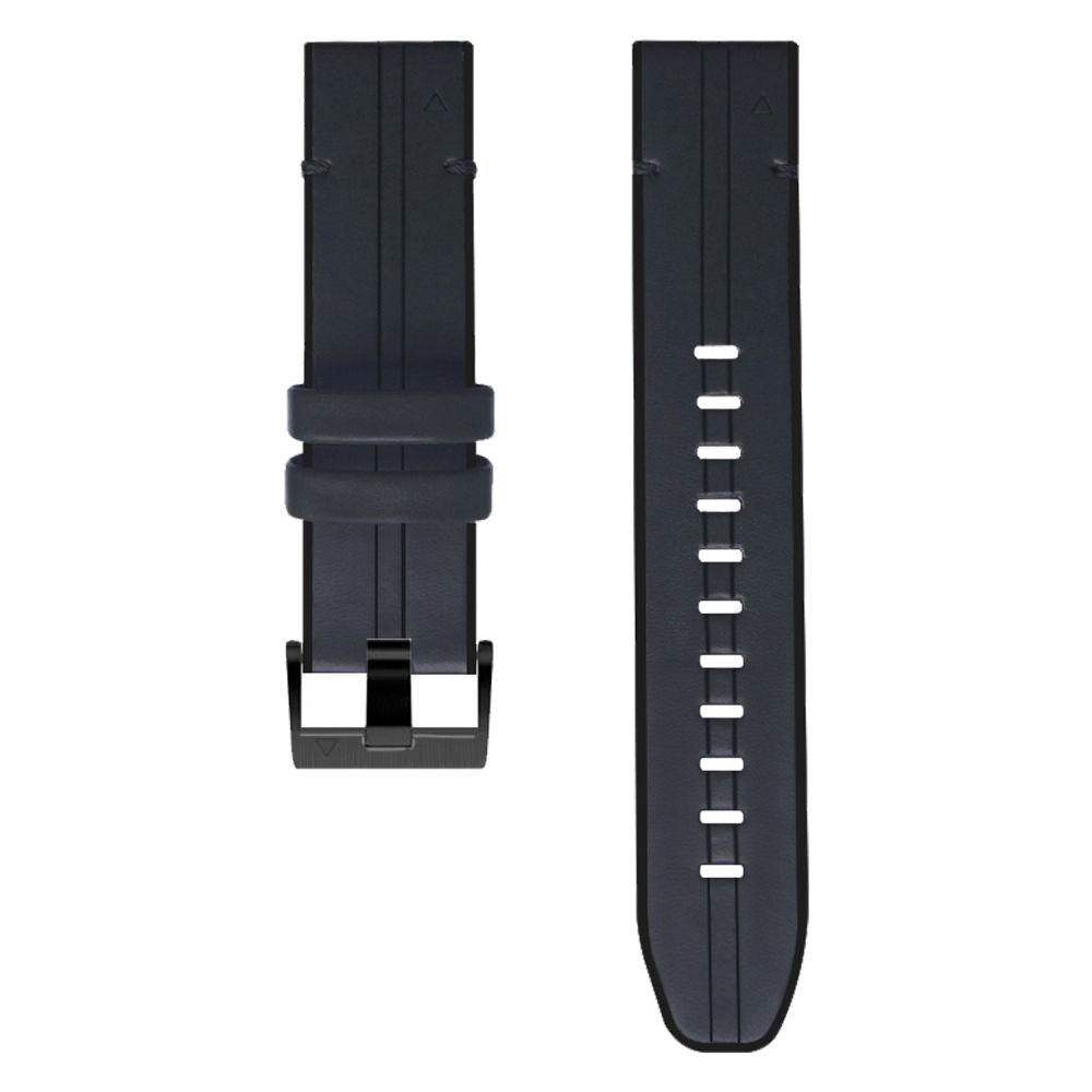 Universal Garmin 26mm QuickFit Strap Tech-Protect Leatherette Coated Silicone Strap - Black