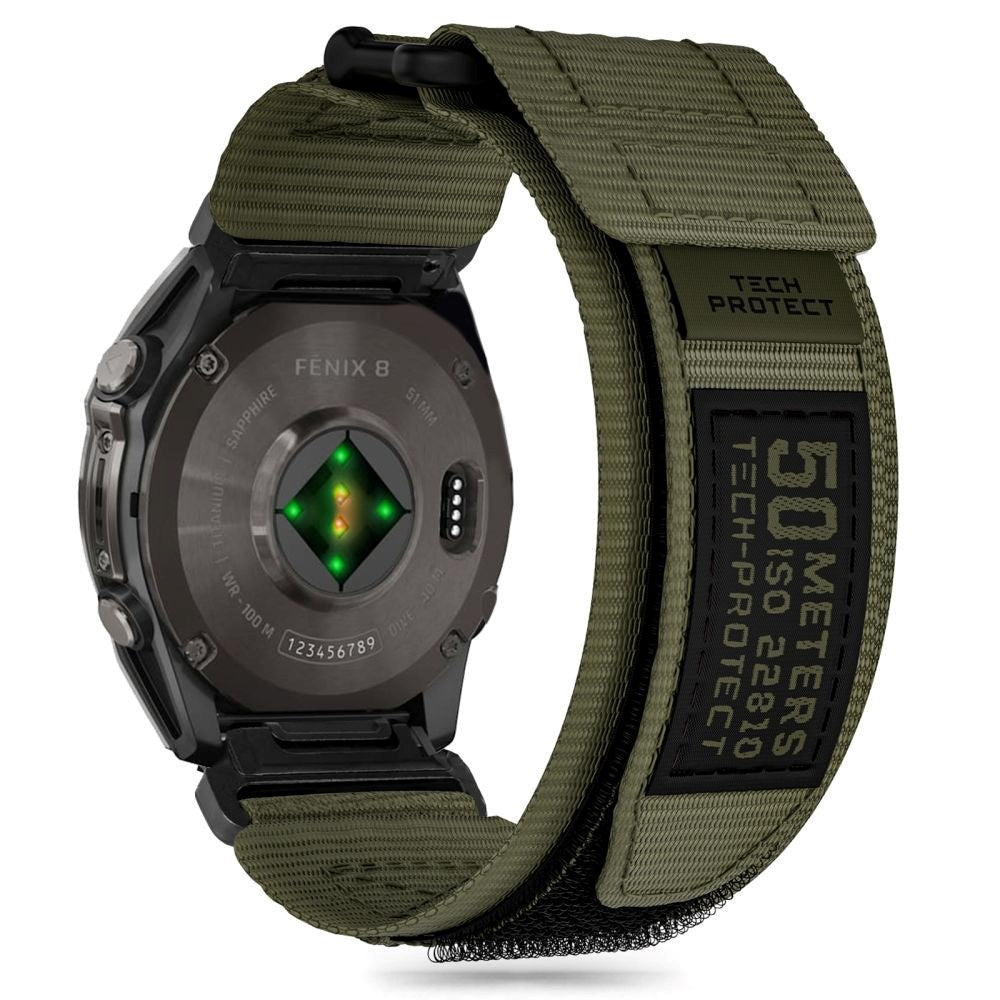 Universal Garmin 22mm QuickFit Tech-Protect Scout Pro Fabric Strap - Green