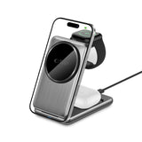 Tech-Protect QI15W-A42 3-in-1 Magnetic Wireless Charger - MagSafe Compatible - Grey