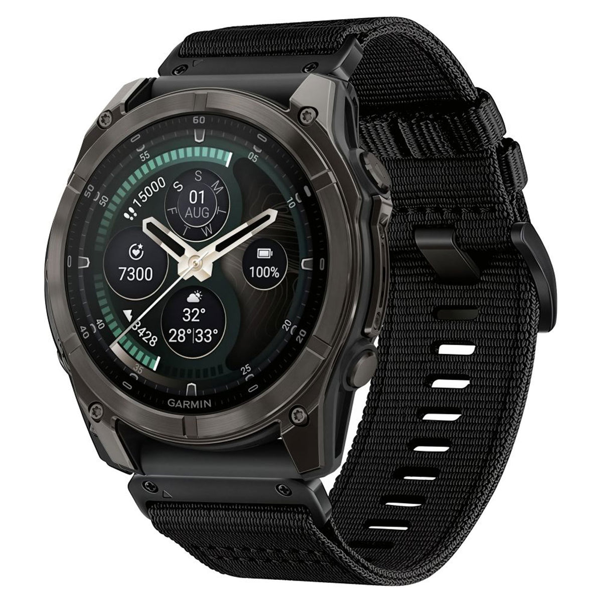 Universal Garmin 22mm QuickFit Tech-Protect Classic Nylon Strap - Black