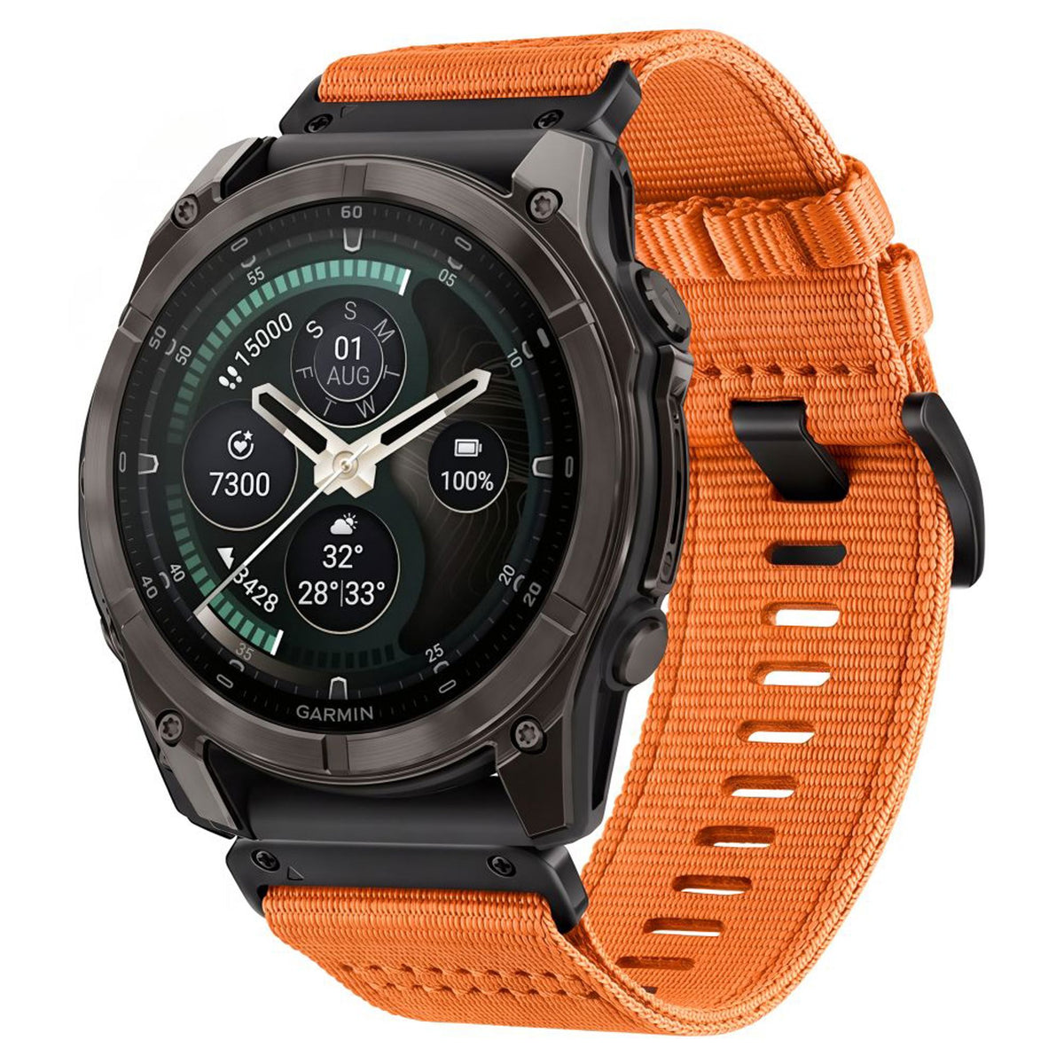 Universal Garmin 22mm QuickFit Tech-Protect Classic Nylon Strap - Orange