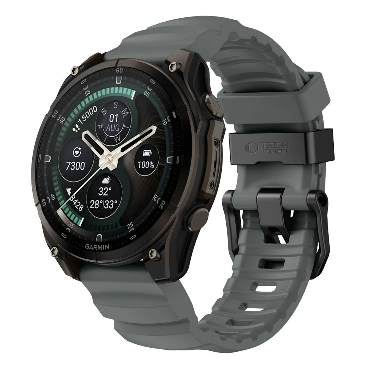 Universal Garmin 22mm QuickFit Tech-Protect Motion Watch Strap - Grey