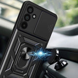 Samsung Galaxy A37 Tech-Protect Camshield Case with Magnetic Ring & Stand Function - Black