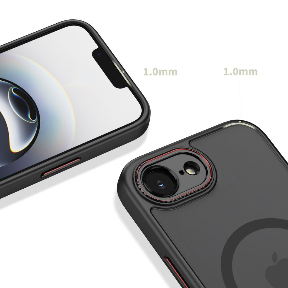 iPhone 17e / 16e Tech-Protect MagCam Case - MagSafe Compatible - Transparent /Matte Black