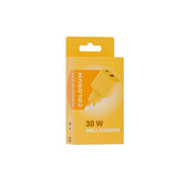 Colorum 30W Wall Charger with 1x USB-A & 1x USB-C - Yellow
