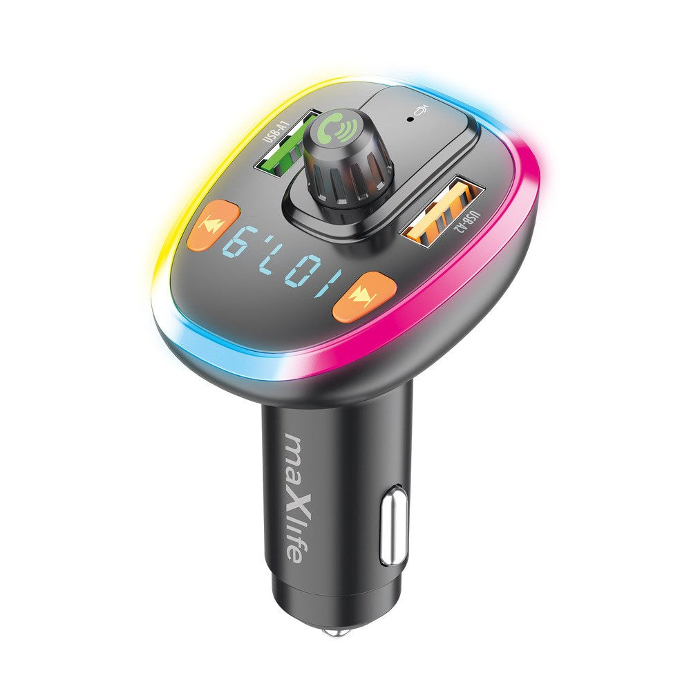 Maxlife Bluetooth FM Transmitter - 2x USB-A - Black