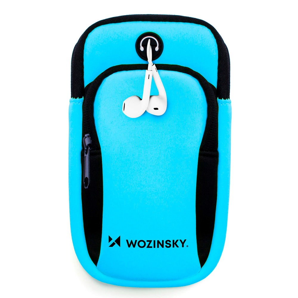 Wozinsky Running Armband with 2 Pockets Blue / Black (Max. Mobile 170 x 80 mm)