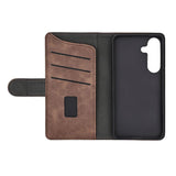 Samsung Galaxy S25 GEAR Classic Flip Case Faux Leather with Card Holder - Brown