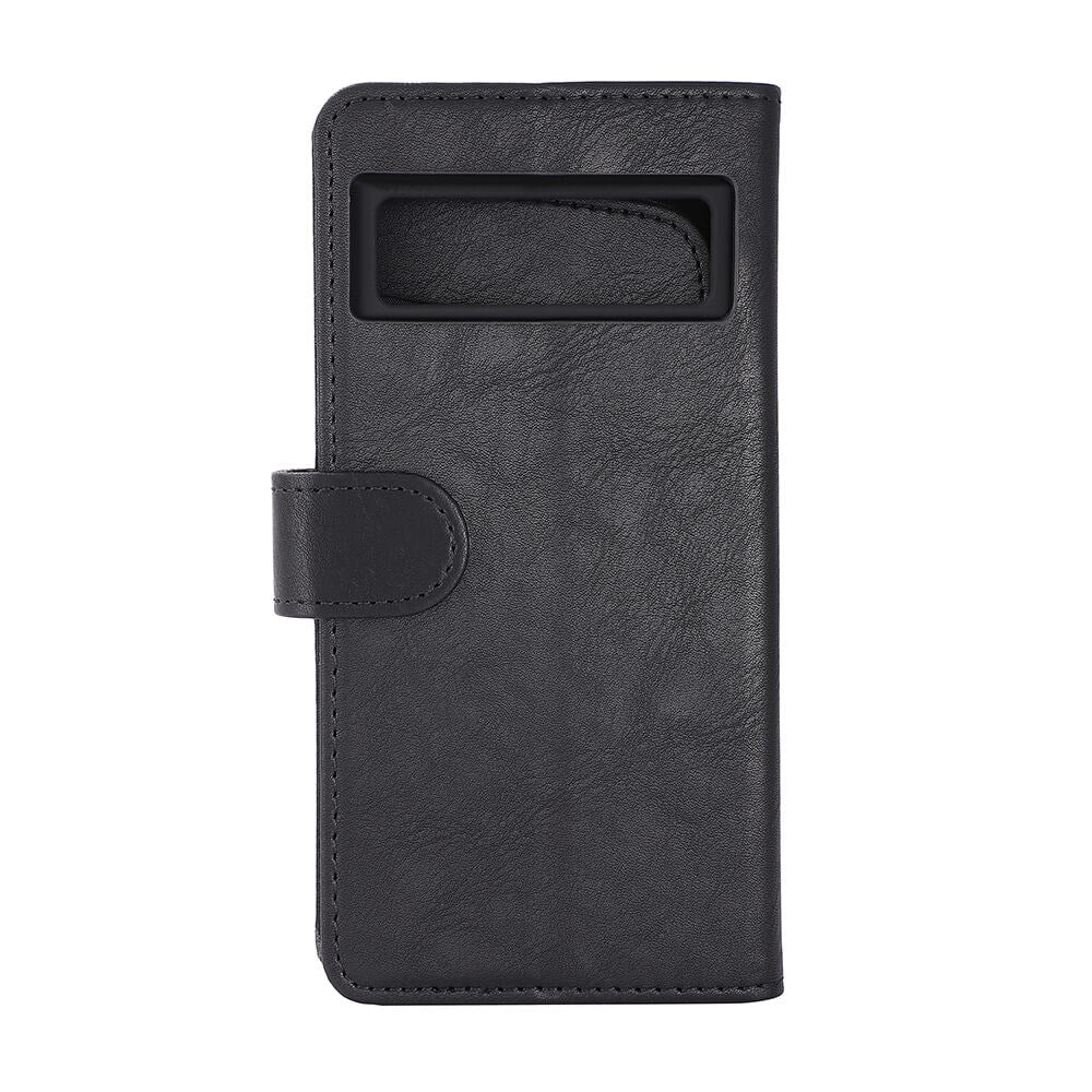 Google Pixel 7 GEAR Wallet - Leather Flip Case with Wallet for 3 Cards - Black