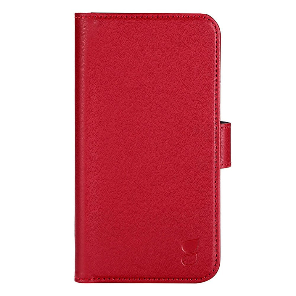 iPhone 14 GEAR Wallet - Leather Flip Cover with Wallet for 3 Cards - Red